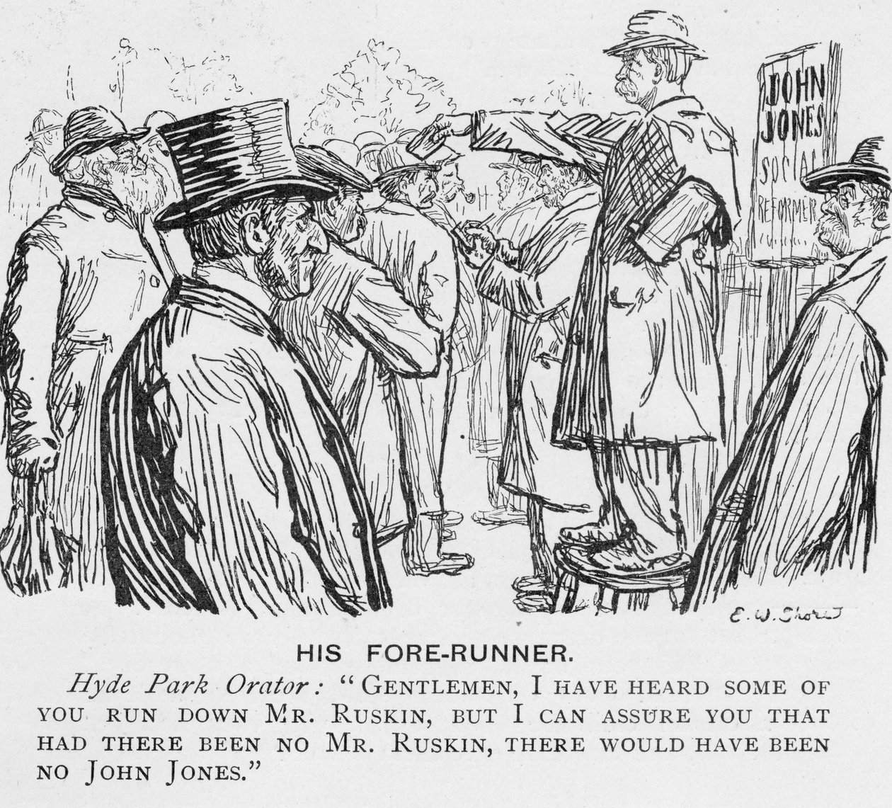 His Fore-Runner, illustration från The King, 25 maj 1901 av English School