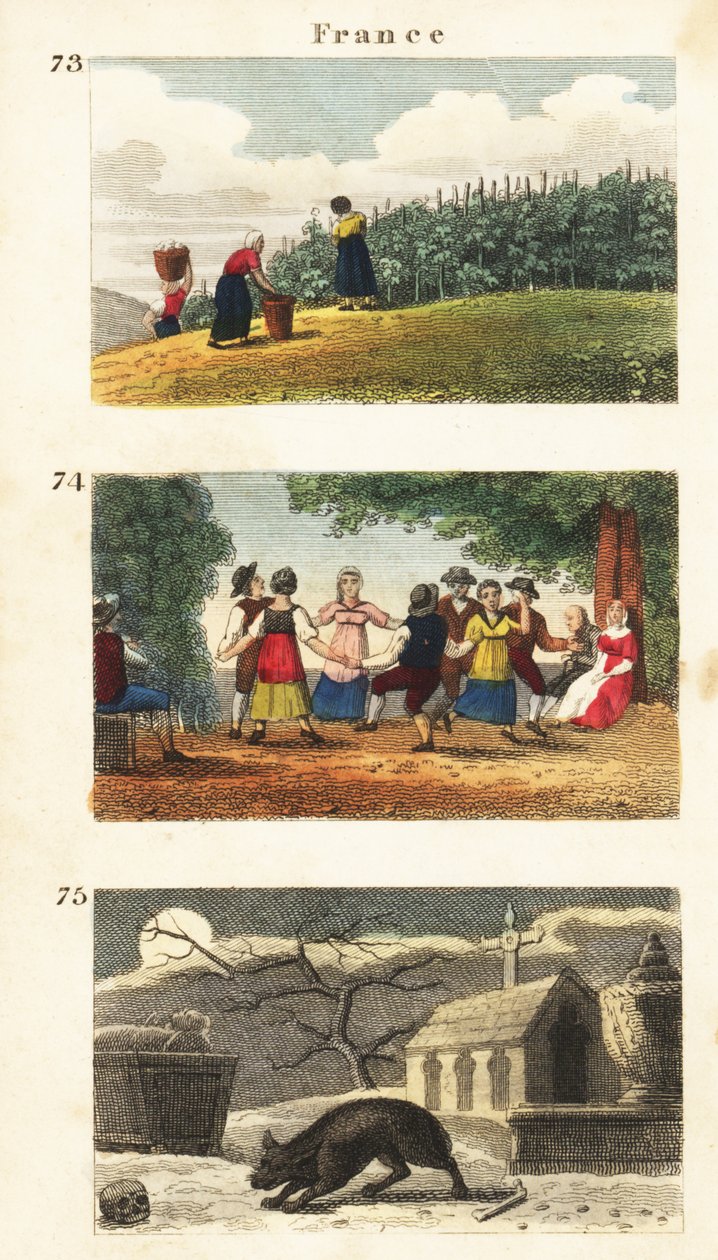 Historiska vyer av Frankrike av English School