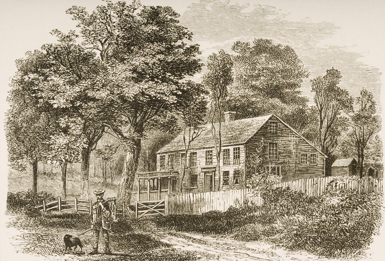 Hem för historikern William H. Prescott, Pepperill, nära Boston, ca 1870, från 