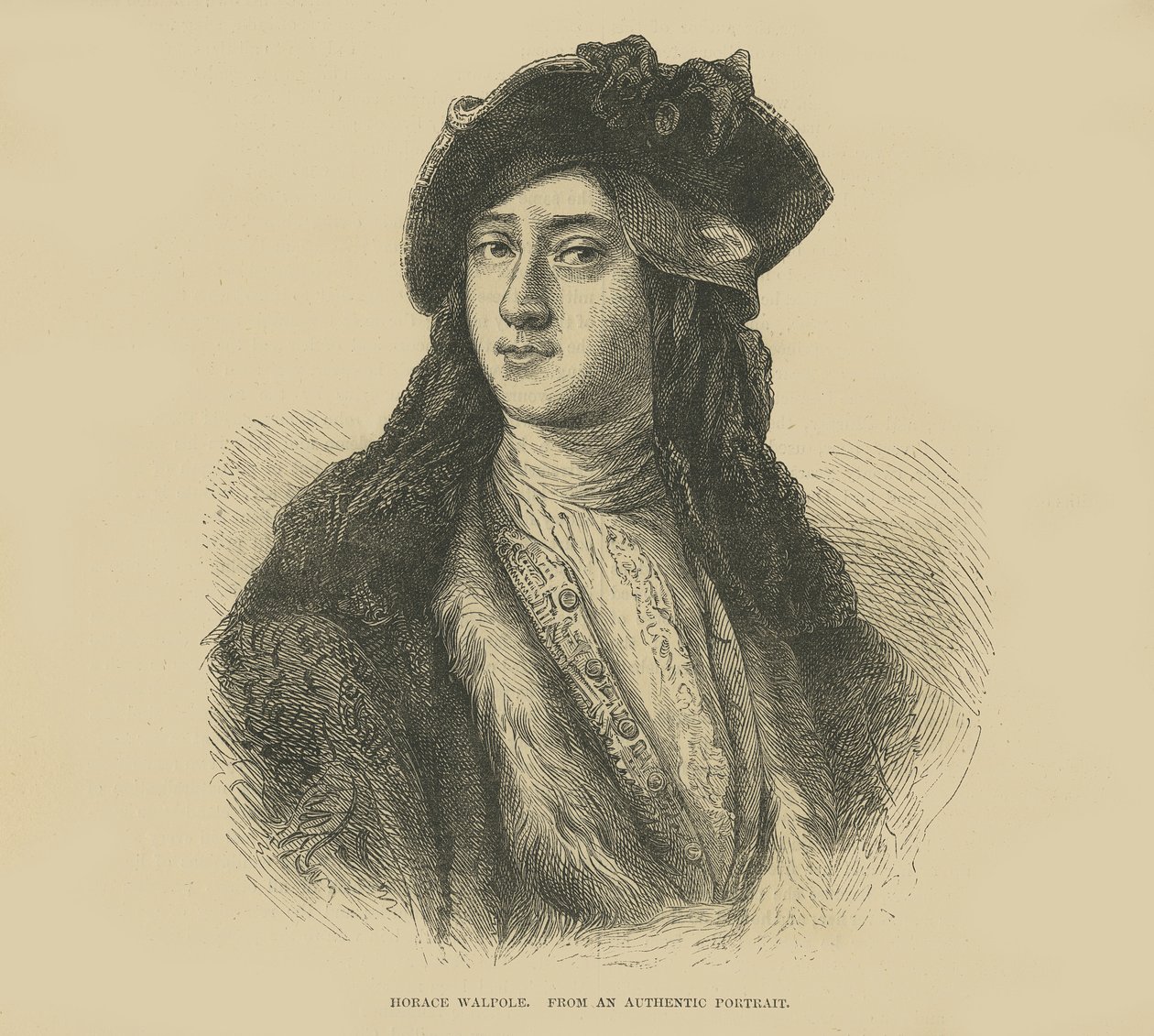 Horatio Walpole från ett autentiskt porträtt (gravyr) av English School