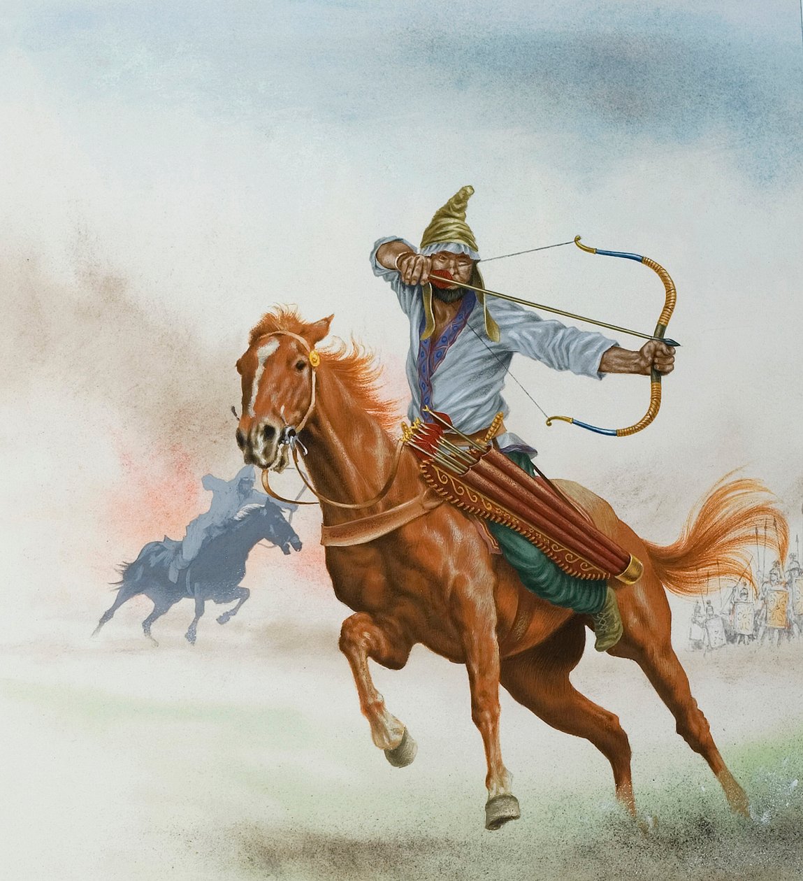 Ryttare från stäpperna (gouache på papper) av English School