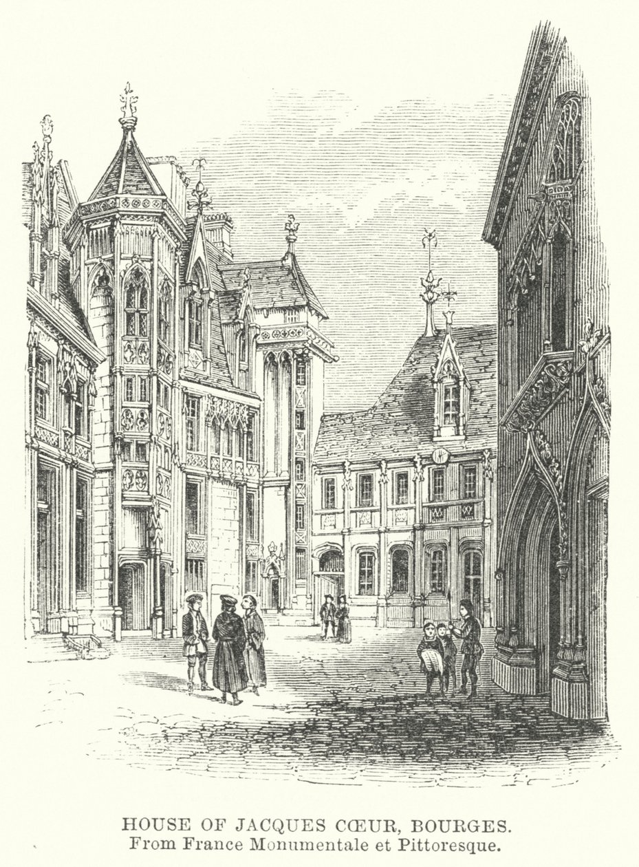 Jacques Coeur-huset i Bourges (gravyr) av English School