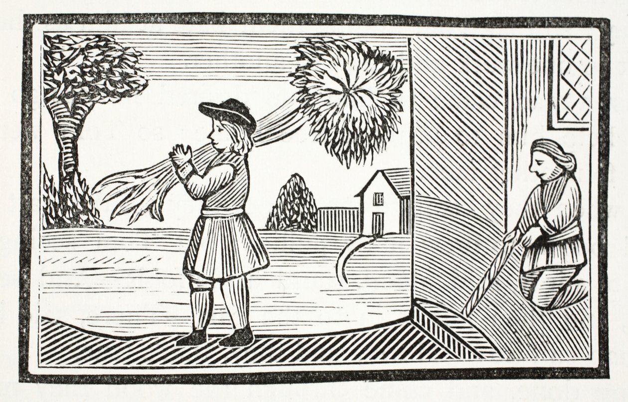 Hur Tom Hickathrifts stora styrka blev känd, illustration från Chap-books of the Eighteenth Century av John Ashton, pub. 1882 av English School