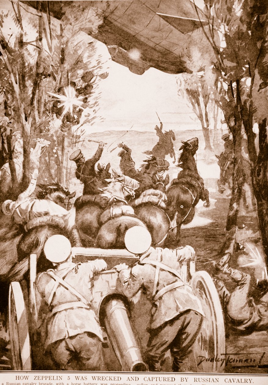 Hur Zeppelin 5 förstördes och tillfångatogs av ryskt kavalleri, 1914-19 av English School