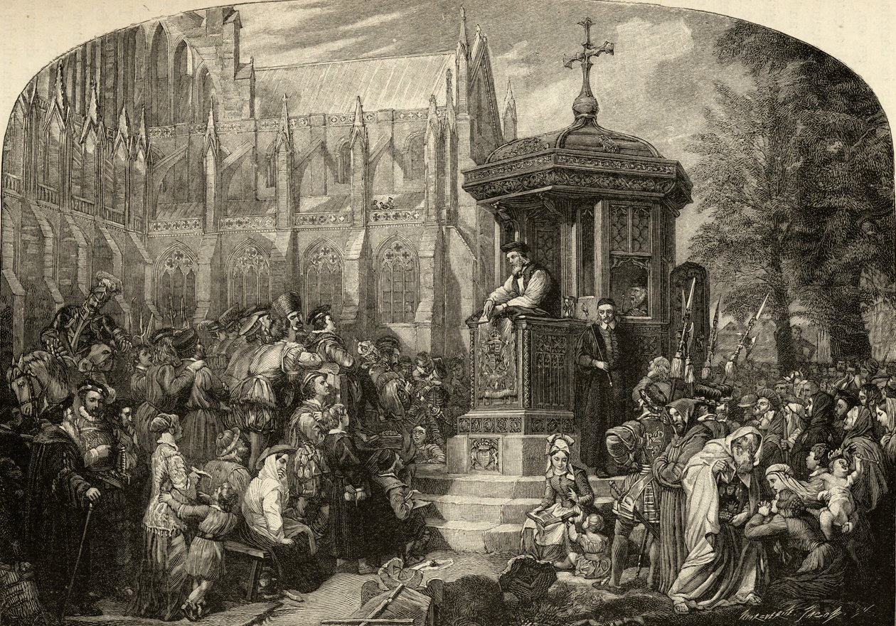Hugh Latimer (ca 1485-1555) predikade för de medborgerliga myndigheterna vid St. Paul
