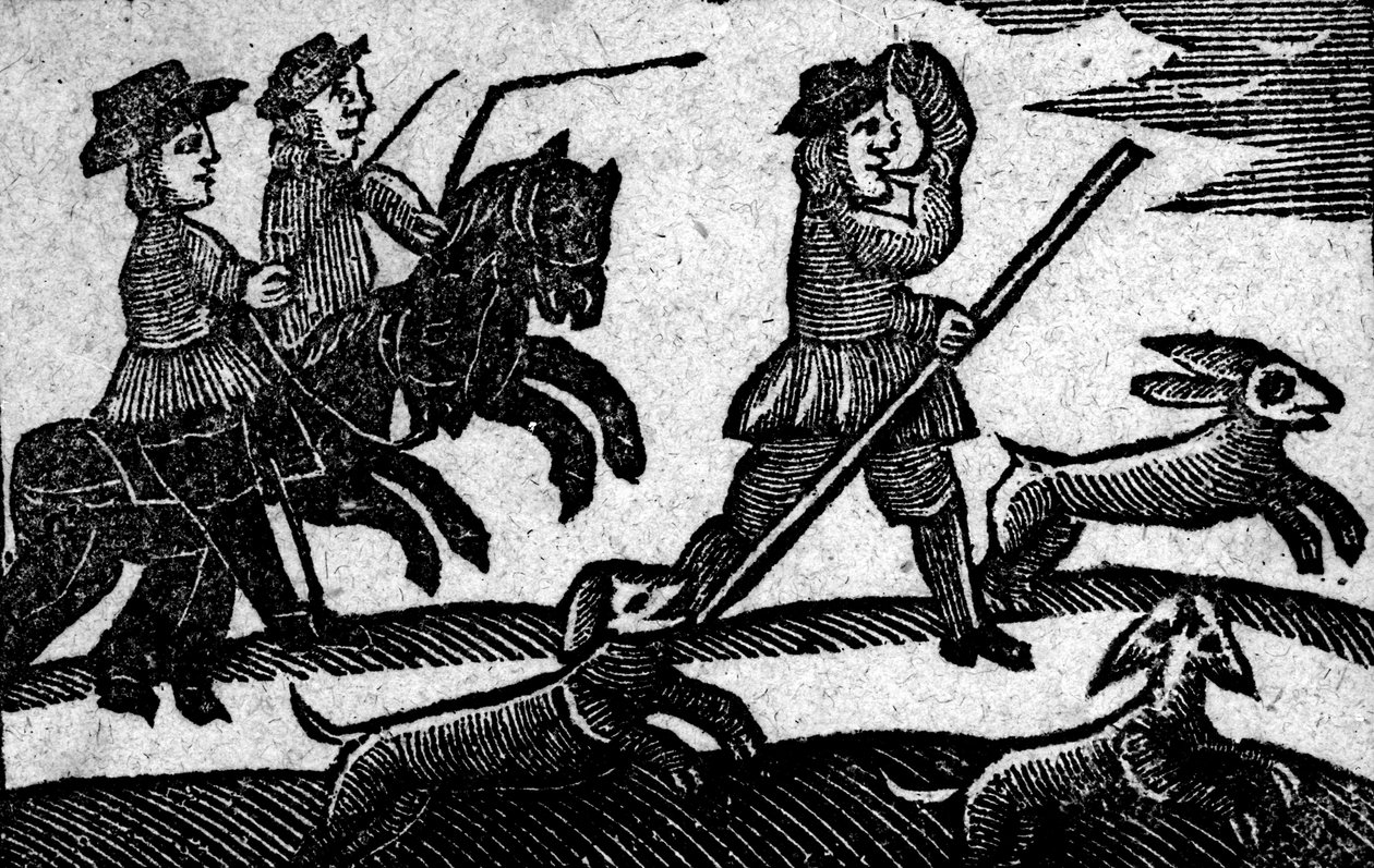 Hunting Scene, från "A Book of Roxburghe Ballads" av English School