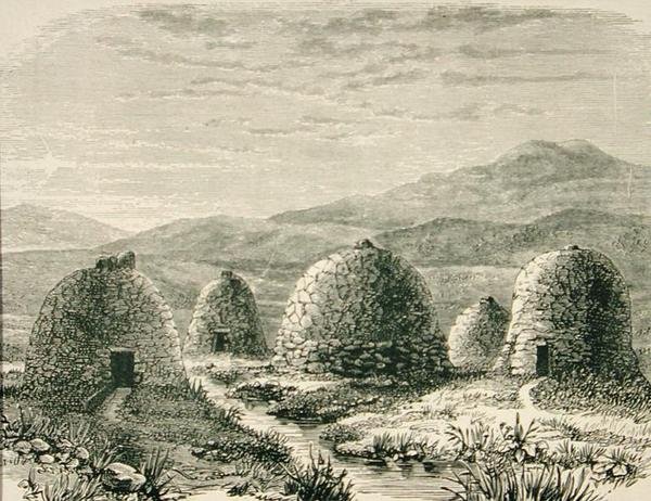 Hyddor i Uig ca 1880, från 