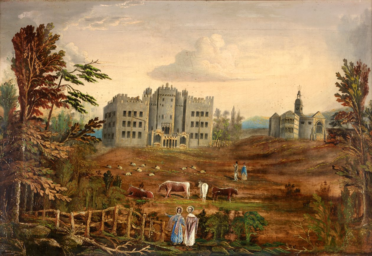 Hylton Castle, Sunderland ca 1830 av English School