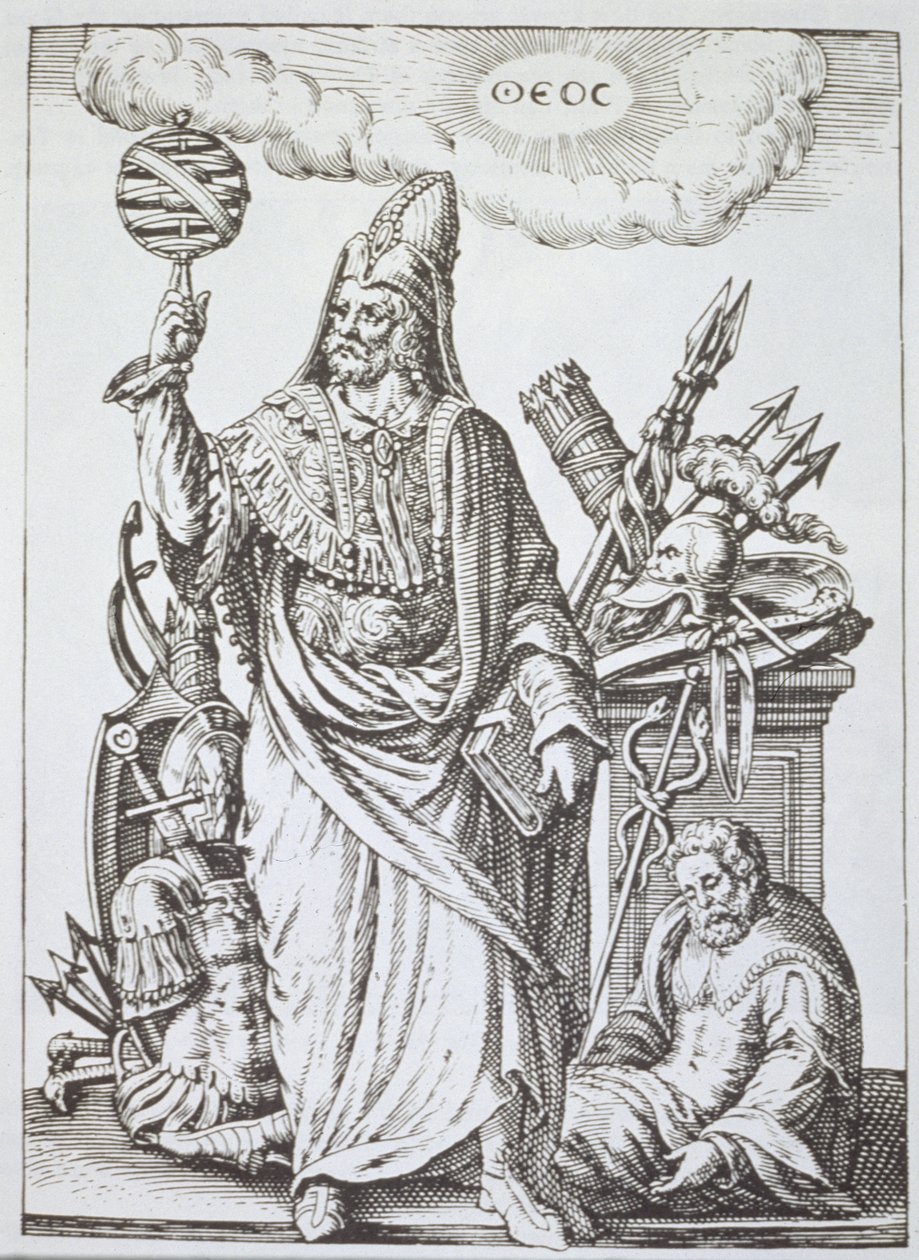 Idealfigur av Hermes Trismegistus, kopia av illustrationen från The Divination and Magical Sights av Jean-Jacques Boissard, 1605, publicerad i slutet av 1800-talet av English School