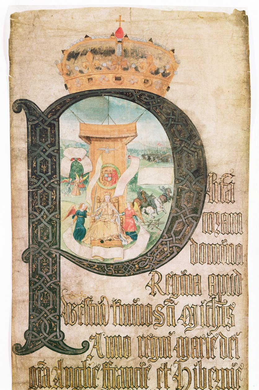 Upplyst initial, Coram Rege Rolls av English School