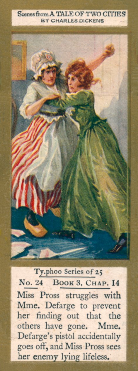Illustration till En berättelse om två städer av Charles Dickens (färglitografi) av English School