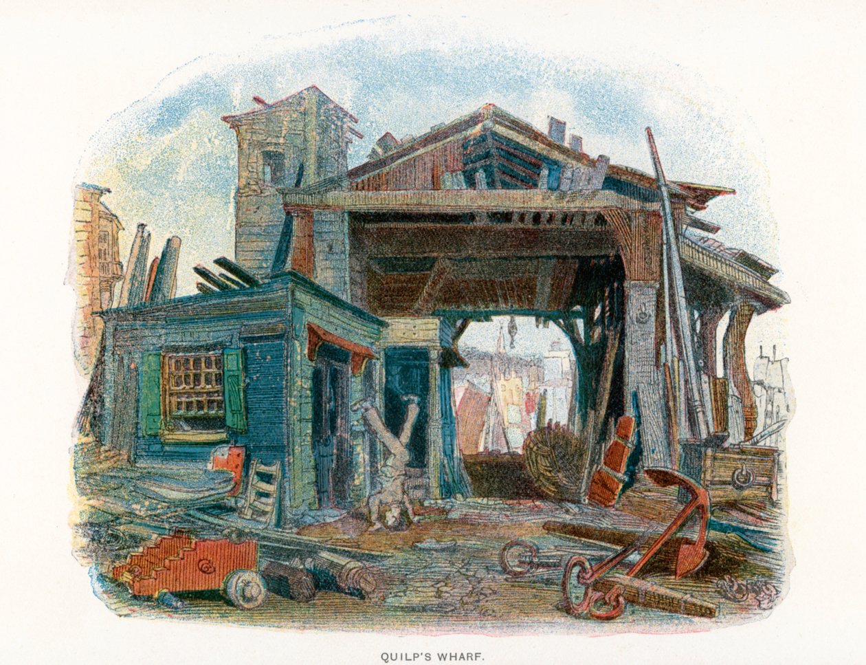 Illustration till The Old Curiosity Shop (färglitografi) av English School