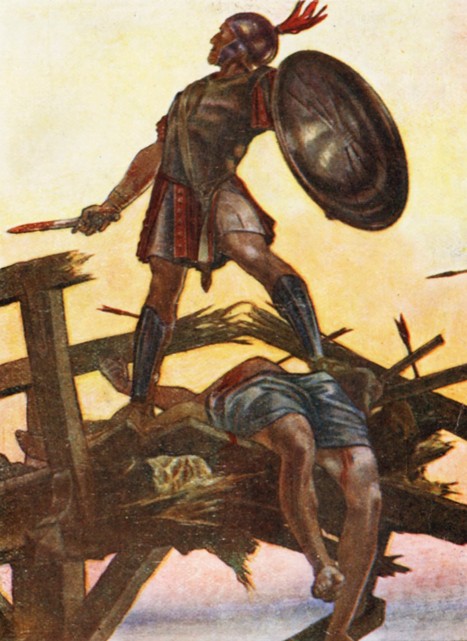 Illustration till berättelser ur romersk historia (färglitografi) av English School