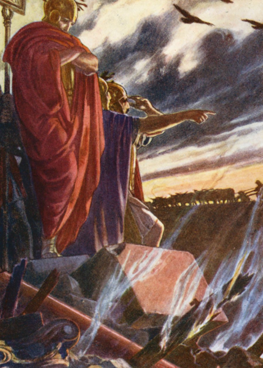 Illustration till berättelser ur romersk historia (färglitografi) av English School