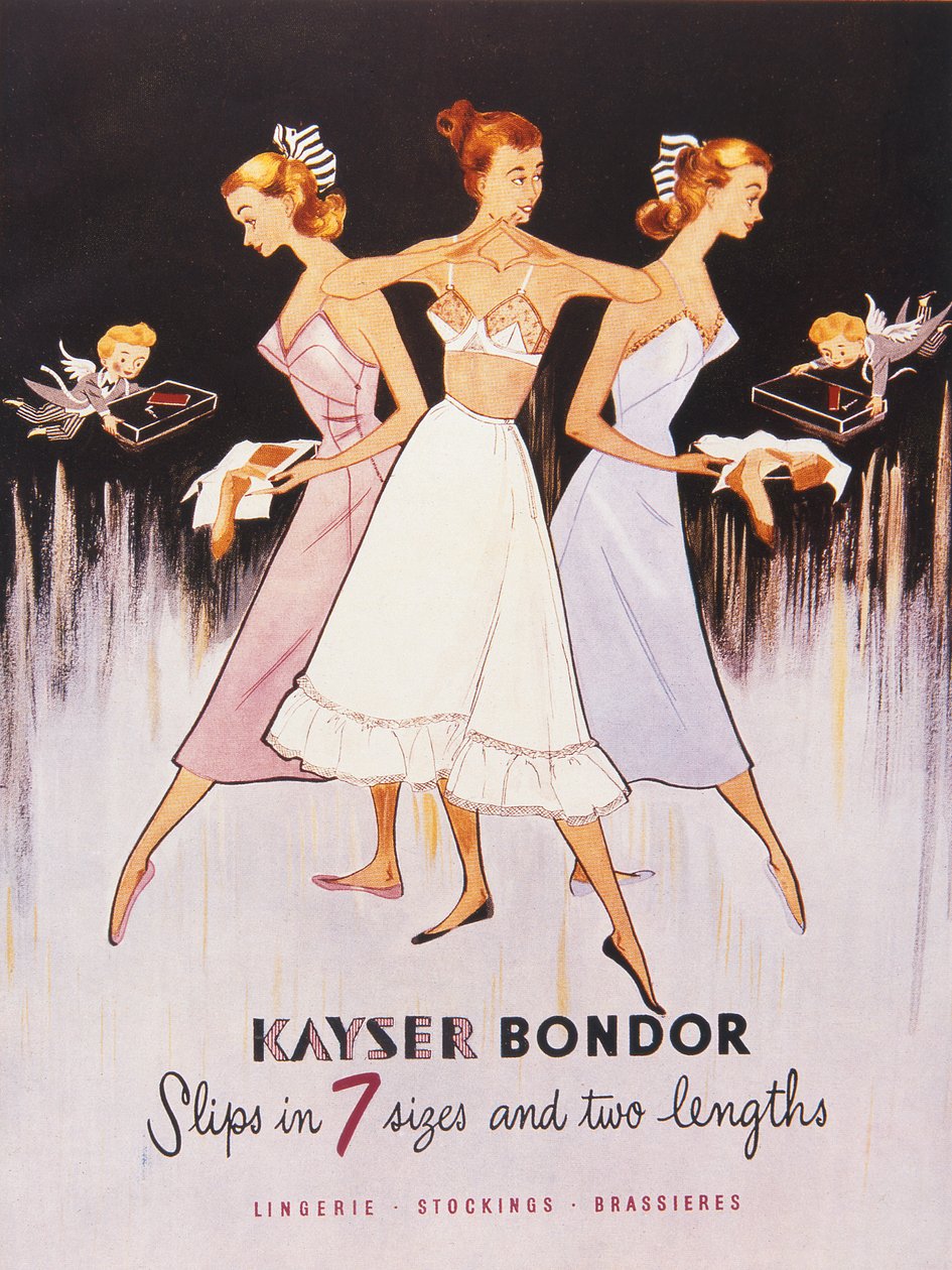 Illustration från Kayser Bondor Catalogue, c.1955 av English School