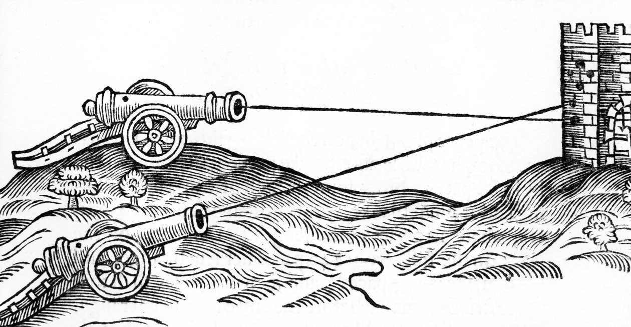 Illustration av kanoneld i The Art of Gunnery av Thomas Smith (fl.1600-27), 1628 av English School