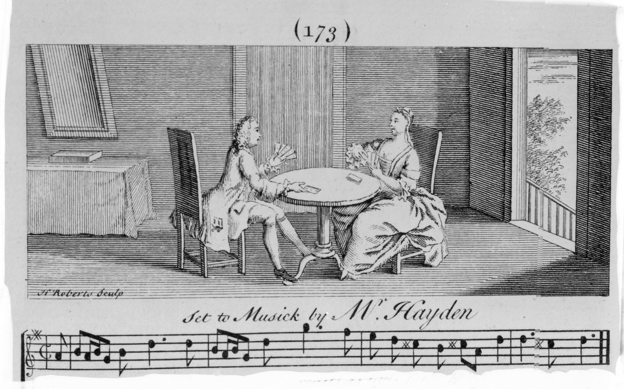 Illustration till noter av Joseph Haydn, graverad av H. Roberts av English School