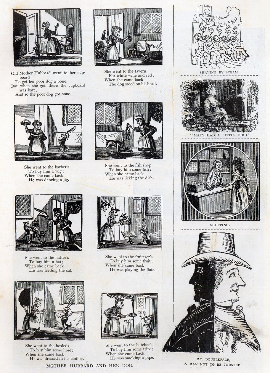 Illustrationer från farfars bilderbok, c.1875 av English School