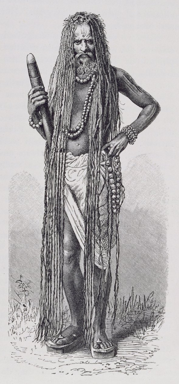 Indisk fakir, från The History of Mankind, Vol.III, av Prof. Friedrich Ratzel, 1898 av English School
