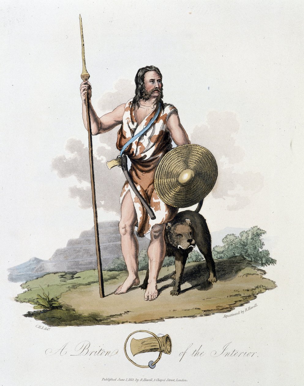 Invånare på de brittiska öarna och hans hund - i "" kelter och goter, seder hos invånarna på de brittiska öarna i början av 600-talet och i de gotiska nationerna på västkusten av Östersjön", av S.R. Meyrick och Ch. Smed av English School