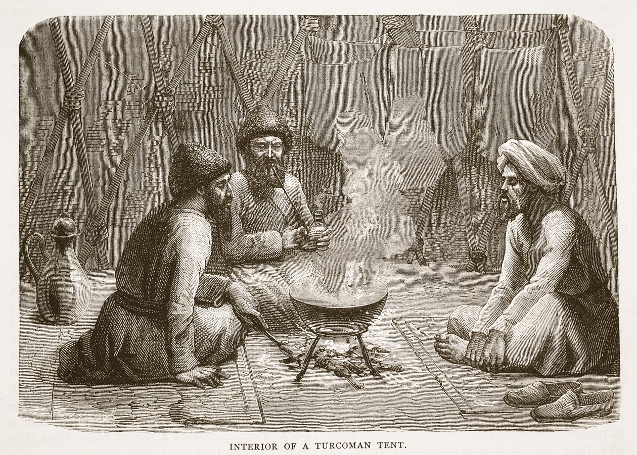 Interiör av ett Turcomantält, illustration från Cassells Illustrated History of England av English School