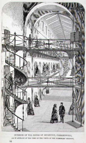 Interiör av House of Detention, Clerkenwell, från "The Criminal Prisons of London and Scenes of Prison Life" av Henry Mayhew (1812-87) och John Binn av English School