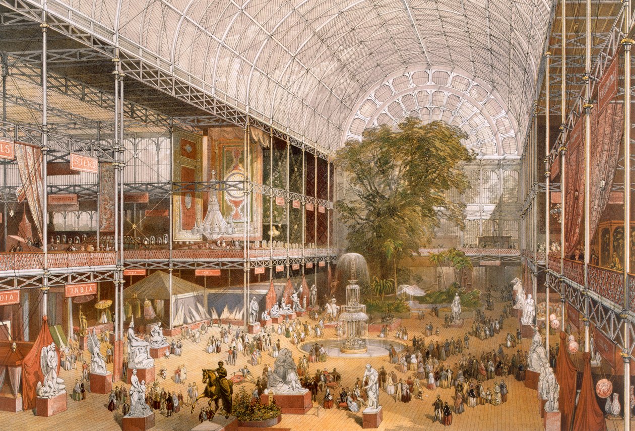 Interiör av den internationella utställningen 1862 av English School