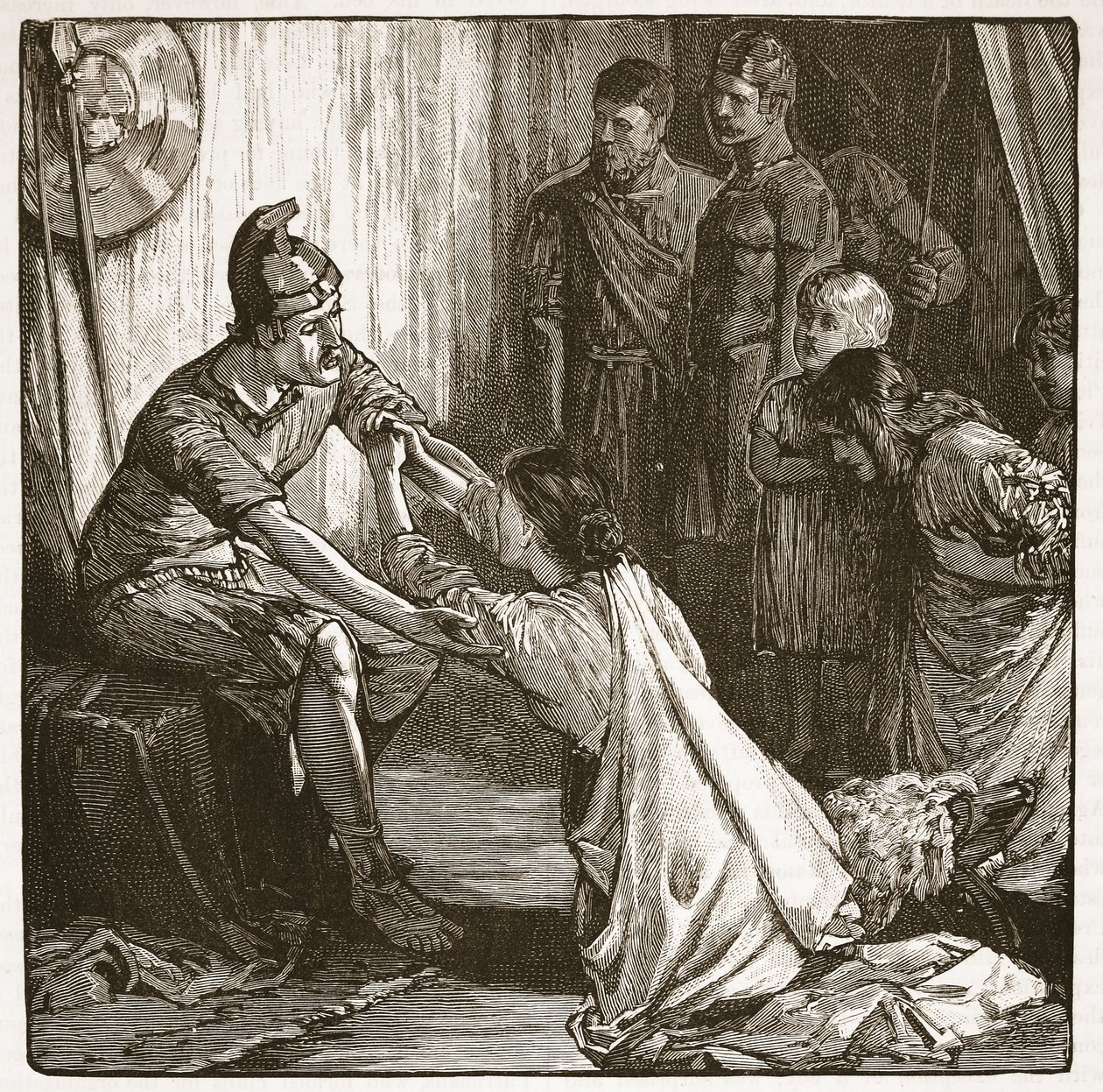 Intervju mellan Coriolanus och hans fru och mamma av English School