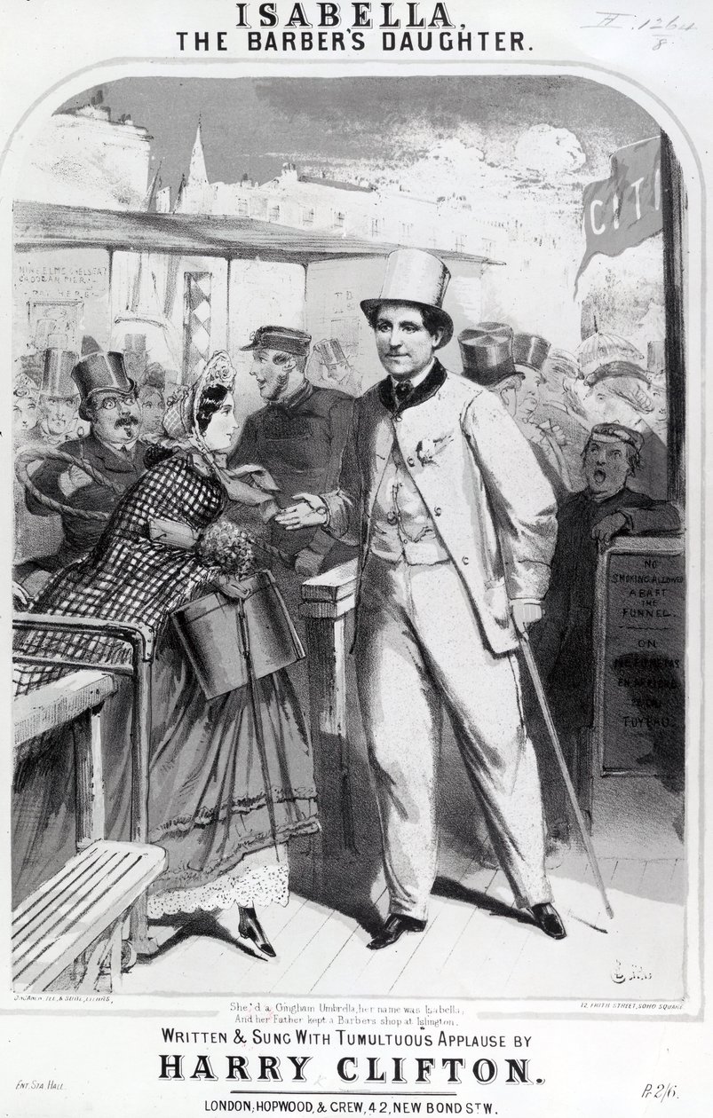 Isabella the Barbers Daughter, reklam för Harry Cliftons musik, 1865 av English School