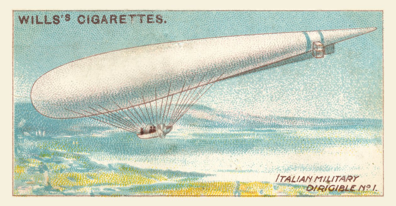 Italienska militärflygplanet nr 1 (chromolitho) av English School