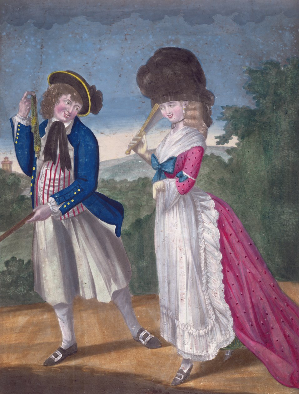 Jack Oakham kastar ut en signal för en förlovning, 1781 av English School