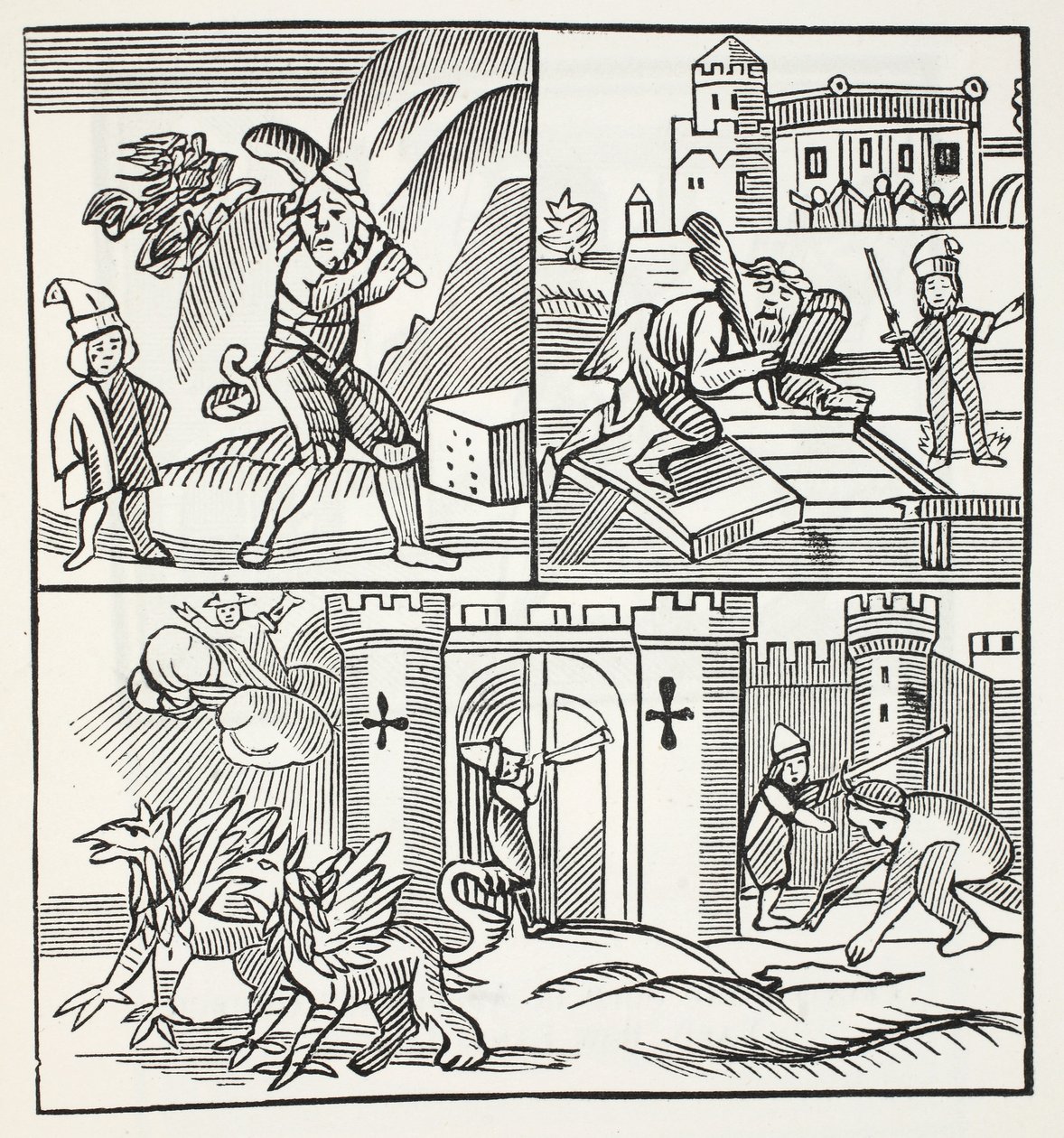 Jack and the Giants, illustration från Chap-books of the artonde århundradet av John Ashton, pub. 1882 av English School