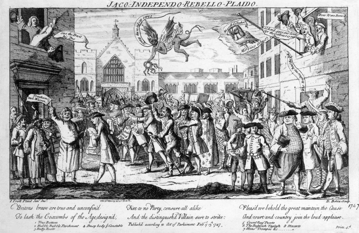 Jaco-Independo-Rebello-Plaido, efter Henry Fielding, 1747 av English School