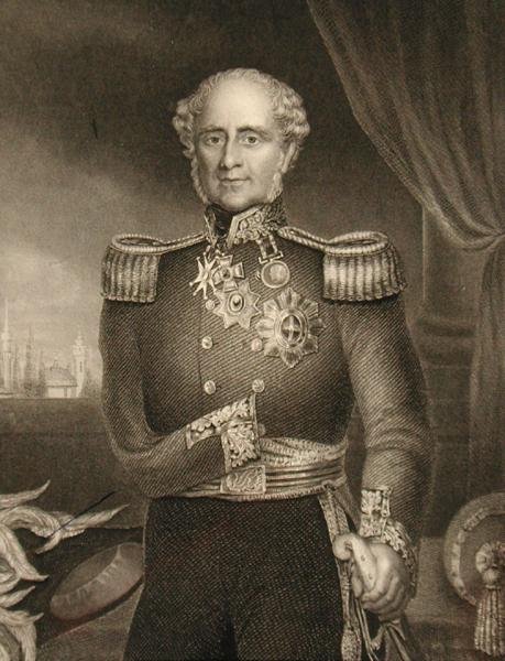 James Henry Somerset Fitzroy (1788-1855) 1:e baron Raglan (gravyr) av English School