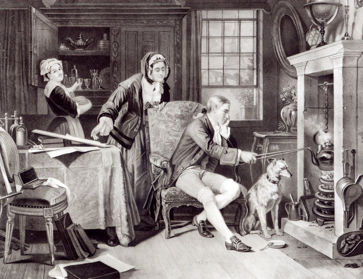 James Watt (1736-1819) Leker med Steam av English School