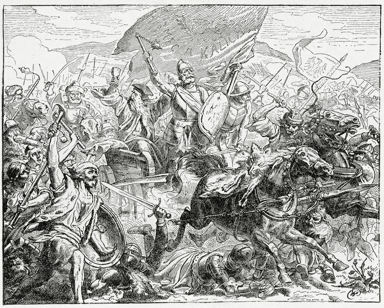 Jan Zizka på den vinnande sidan i slaget vid Grunwald 1410, 1882 av English School