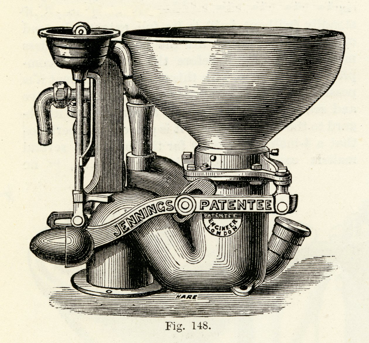 Jennings förbättrade Bramah ventilskåp, 1870 av English School