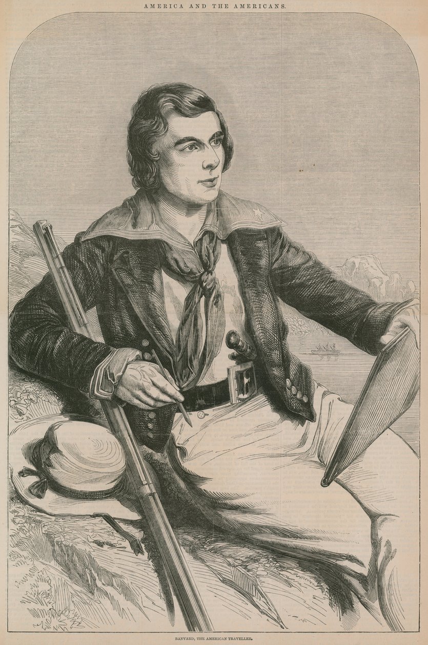 John Banvard, den amerikanske resenären (gravyr) av English School