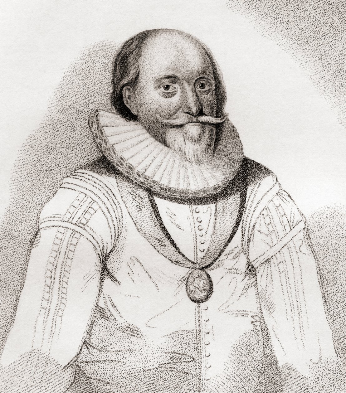 John Erskine, 2:e/19:e Earl of Mar, c.1558 1634. skotsk politiker. Från Iconographia Scotica eller Portraits of Illustrious Persons of Scotland, publicerad 1797. av English School