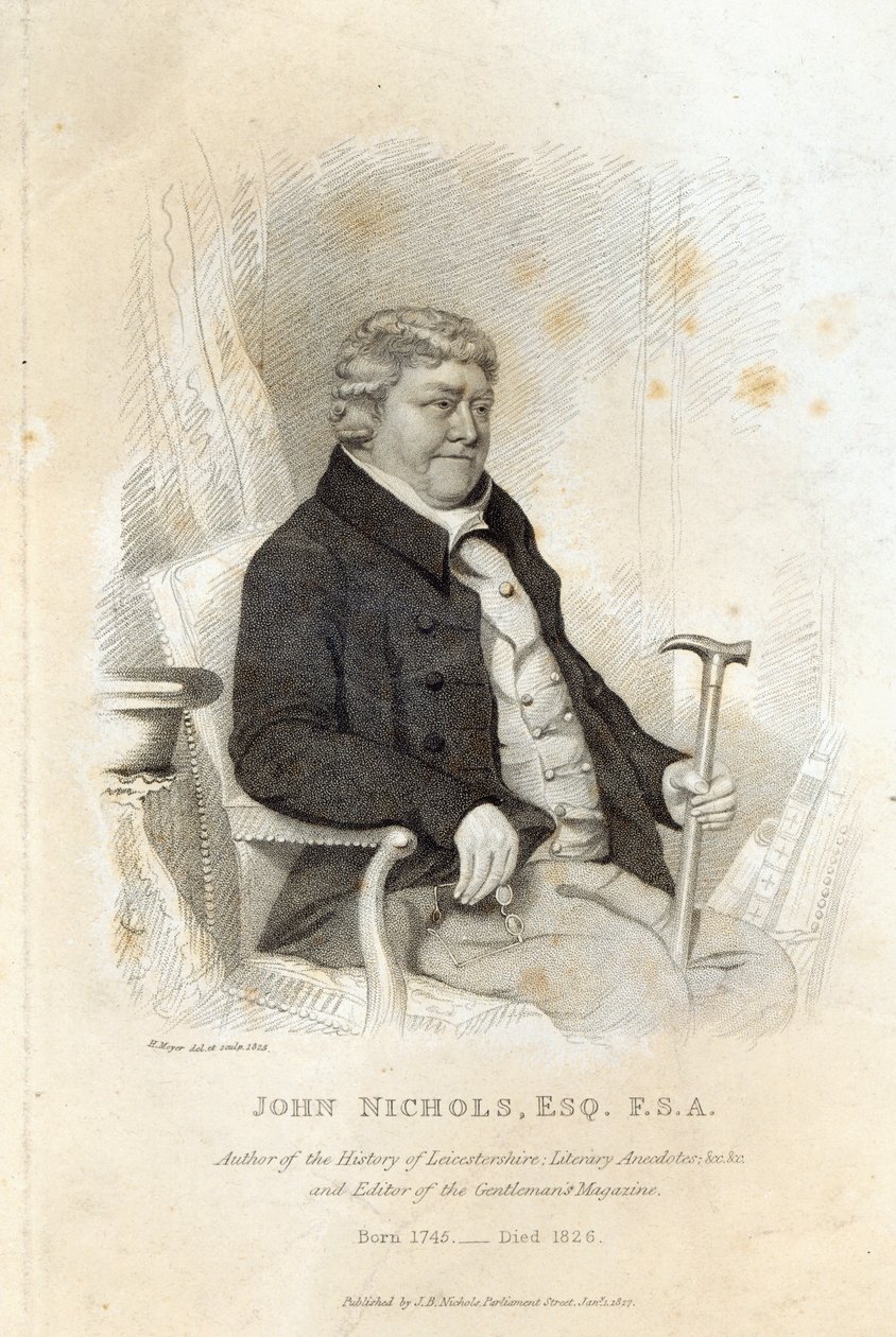 John Nichols, graverad av H. Meyer, 1825 av English School