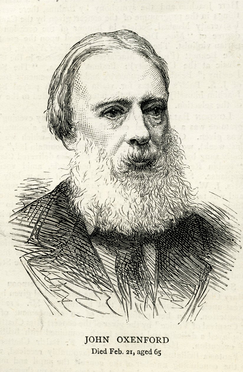John Oxenford (1812-77) illustration från The Graphic 1877 av English School