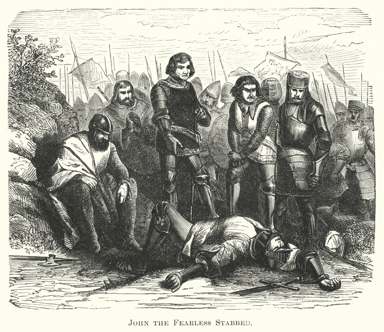 Johannes den orädde knivhuggen (gravyr) av English School