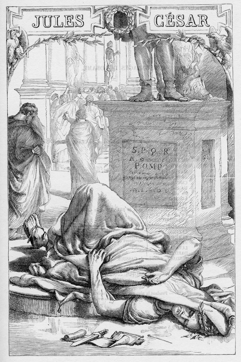 Jules Cesar - The Tragedy of Julius Caesar - Illustration i "" Completes de William Shakespeare""" 1866 - Illustrationerna och den allmänna formen för denna utgåva är lånade från Cassells illustrerade Shakespeare, publicerad i London av English School