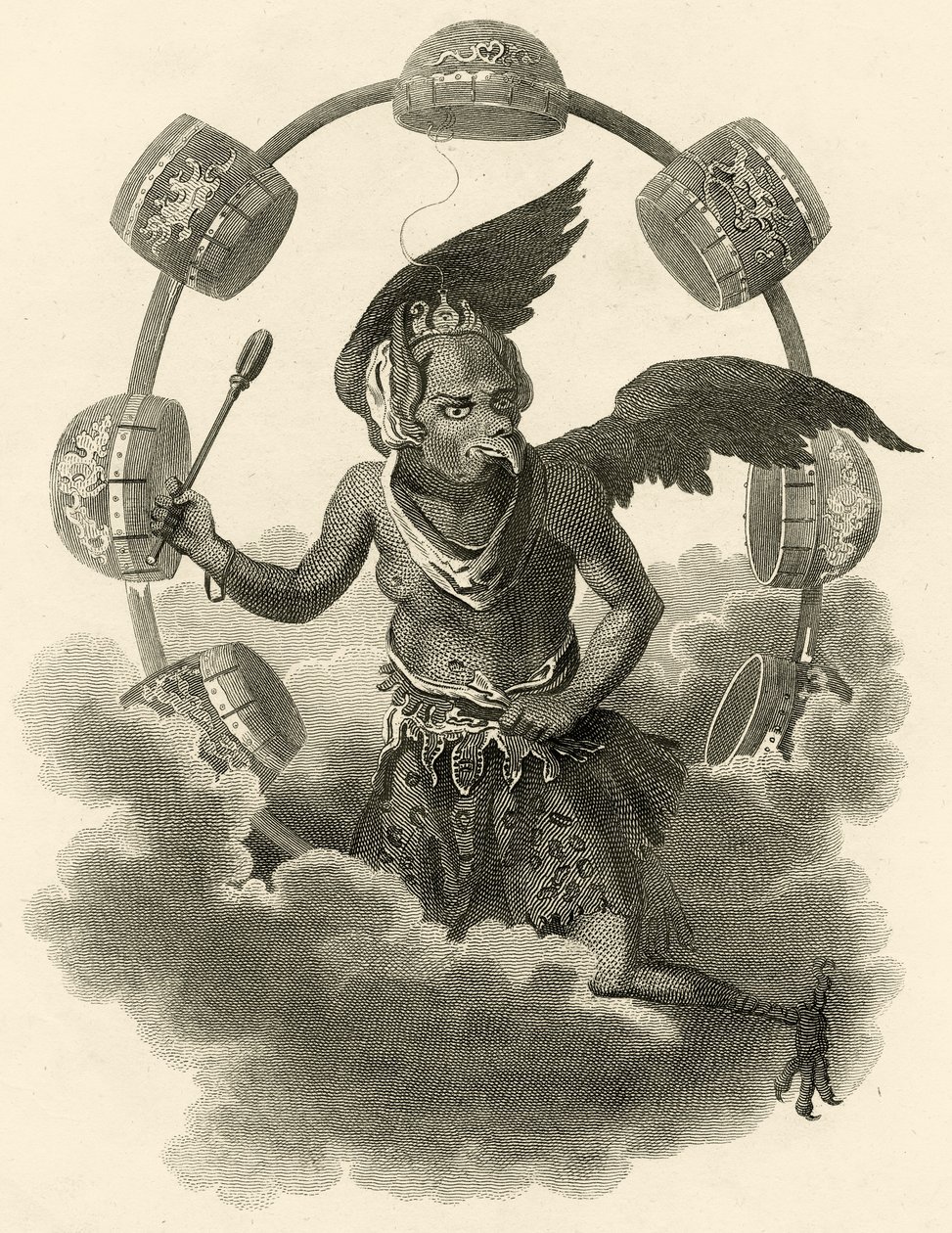 Jupiter, en kinesisk idol, illustration från The World: or the present of the Universe, som är en allmän och komplett samling av moderna resor och resor, av Cavendish Pelham, publicerar av English School