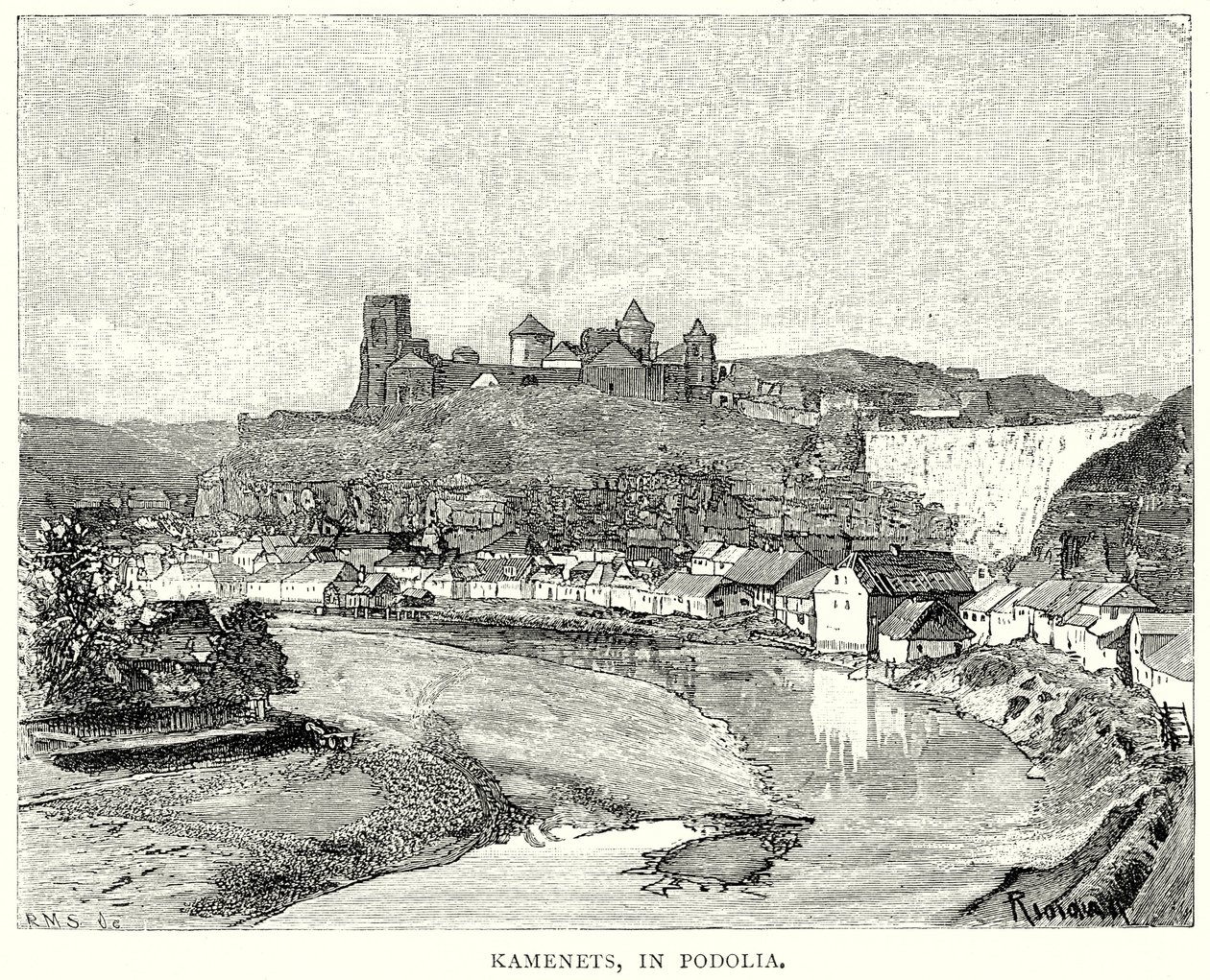 Kamenets, i Podolien (gravyr) av English School