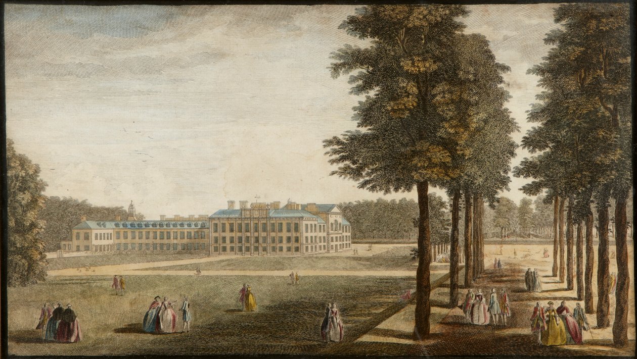 Kensington Palace, c.1740-60 (handfärgad gravyr) av English School