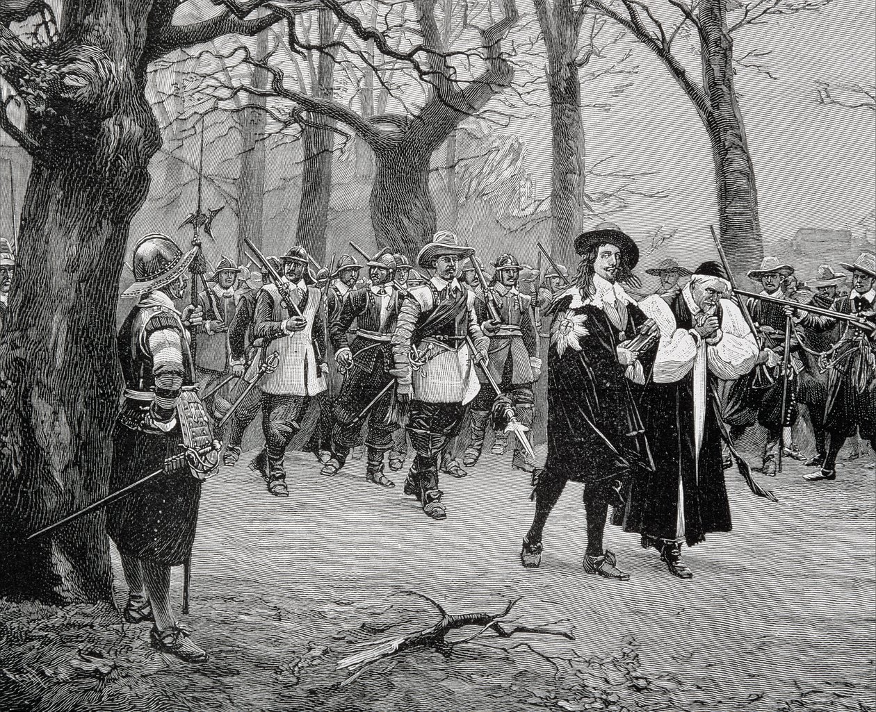 Kung Karl I (1600-49) på väg till sin avrättning av English School