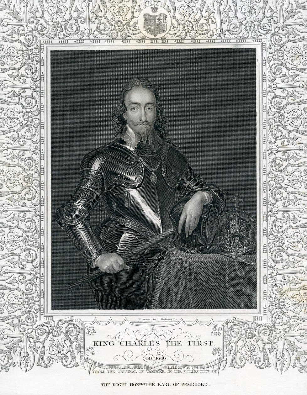 Kung Karl den Förste, graverad av H. Robinson efter Van Dyck, 1800-talet av English School