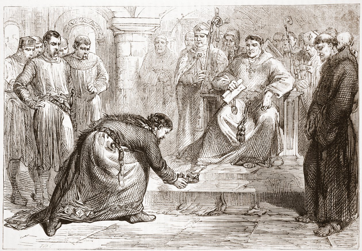 King John and the Popes Legate, illustration från The History of Protestantism av James Aitken Wylie (1808-1890), pub. 1878 av English School