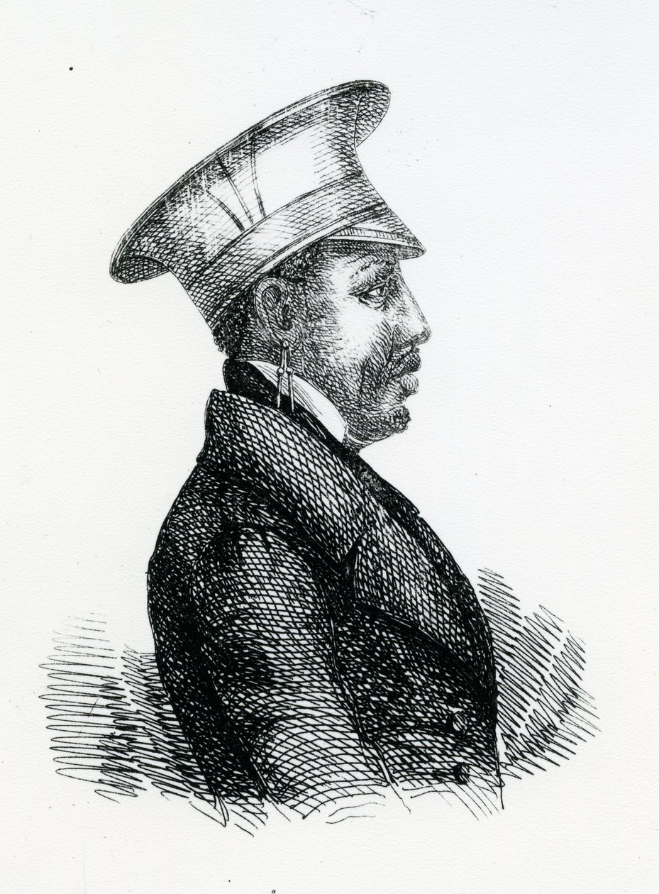 Kung Moshoeshoe I (ca 1786-1870) (gravyr) av English School